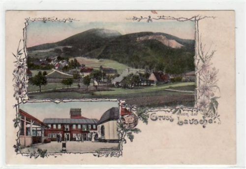 Waltersdorf Waltersdorf mit Gruss von der Lausche gelaufen von 1910. Leicht fleckig, leichter Bug oben rechts, sonst gut erhalten.