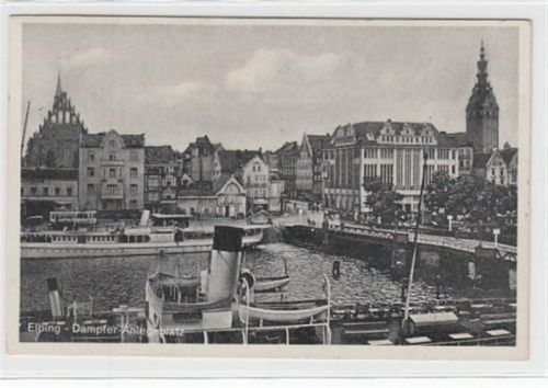 Elbing / Elblag. Dampfer-Anlegeplatz Dampfer gelaufen 1936. Gute Erhaltung.