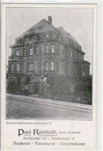 Reichenbach mit Wohnhaus Albert Grusschwitz ungelaufen Gute Erhaltung.