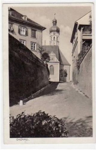 Dachau mit Blick auf die Kirche. Karte beschrieben Gute Erhaltung.