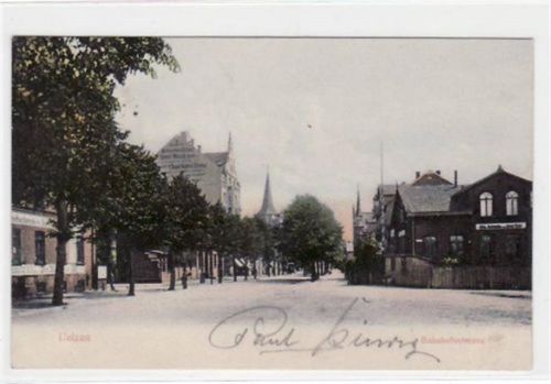 Uelzen Uelzen. Bahnhofstraße gelaufen, 1907. Gute Erhaltung.