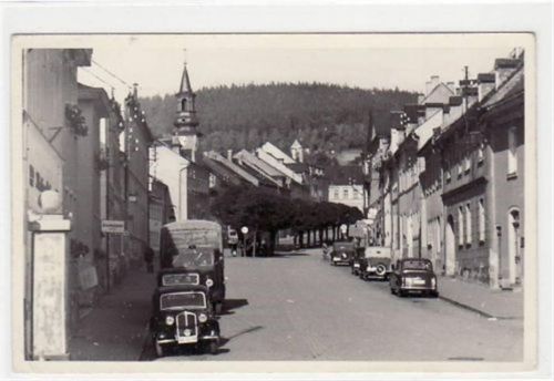 Saalburg Saalburg mit Partie am Markt. Karte beschrieben kleiner Knick oben und unten links, kleiner Knick unten rechts, sonst gut erhalten.