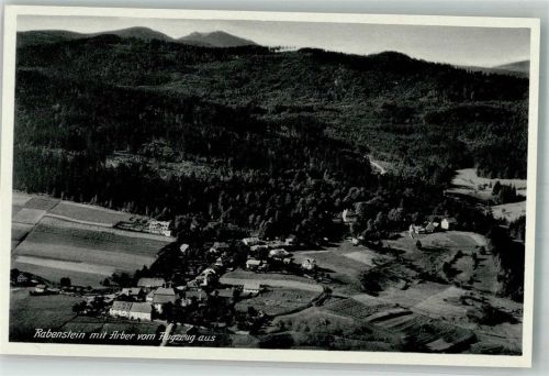 Rabenstein 1937 Fliegeraufnahme des Ortes mit dem Arber
