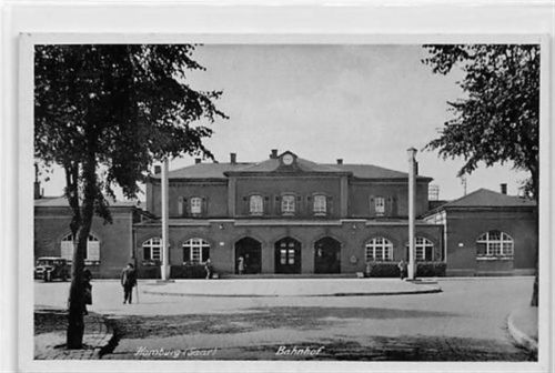 Homburg Homburg. ein Blick auf den Bahnhof. Feldpost, Stempel von 1942. Leichter Stempeldurchdruck, leicht bügig, sonst gut erhalten