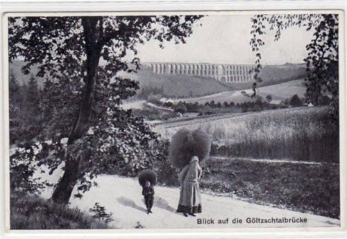Netzschkau Göltzschtalbrücke gelaufen von 1935. Gute Erhaltung.