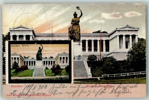 München Bavaria Ruhmeshalle mit Vignette Art Maximumkarte