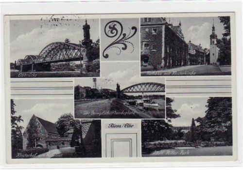 Riesa Riesa mit 5 Abbildungen. Feldpost, mit Stempel von 1940. Leichte Stempelspuren, sonst gut erhalten.