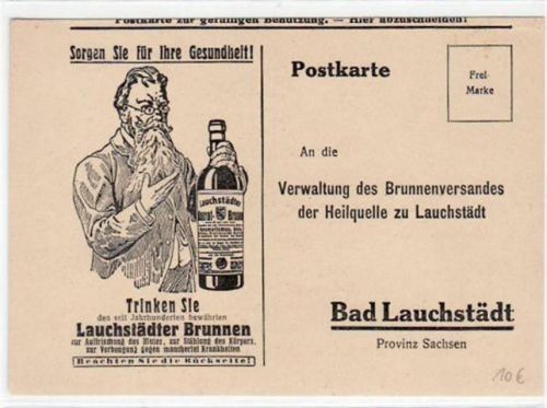 Werbekarte von Lauchstädter Brunnen, Bestellschein ungelaufen Gute Erhaltung.