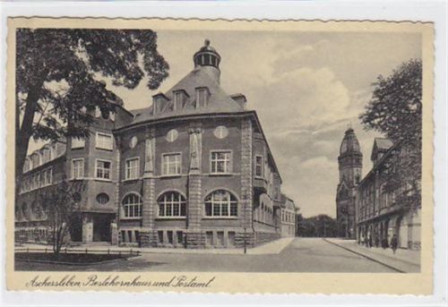 Aschersleben Aschersleben Bestehornhaus Postamt gelaufen 1938. Gute Erhaltung.