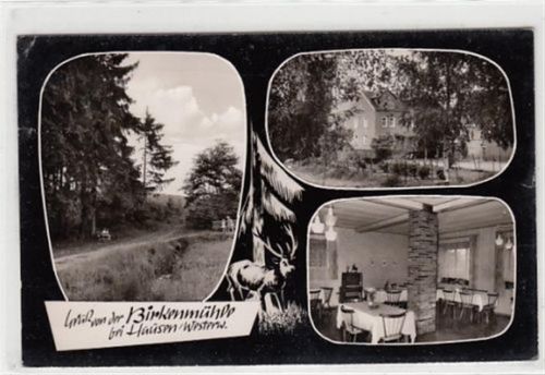 Birkenmühle bei Hausen im Westerwald gelaufen, 1965. leichte Abschürfungen, kleiner Knick oben links, kleiner Riß linker Rand, sonst gut erhalten