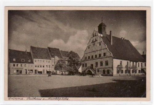 Grimma Grimma mit Rathaus und Marktplatz ungelaufen kleiner Knick unten rechts, sonst gut erhalten.