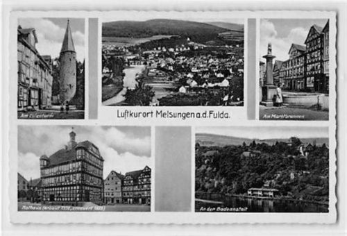 Melsungen an der Fulda mit Eulenturm und Badeanstalt ungelaufen Gute Erhaltung.