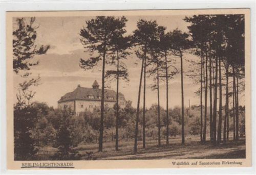 Berlin-Tempelhof, Lichtenrade. ein Waldblick auf das Sanatorium Birkenhaag gelaufen, 1930. Gute Erhaltung.
