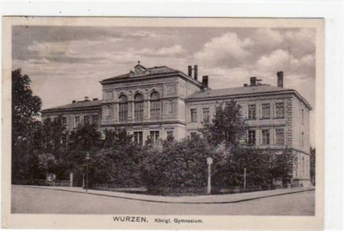 Wurzen Wurzen mit Königl. Gymnasium ungelaufen 1914 kleiner Knick oben links, rechts und in der Mitte, leicht stockfleckig, sonst gut erhalten.