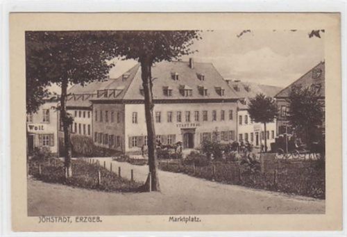Jöhstadt im Erzgebirge. Marktplatz mit Stadt Prag. Ungelaufen. Gute Erhaltung.