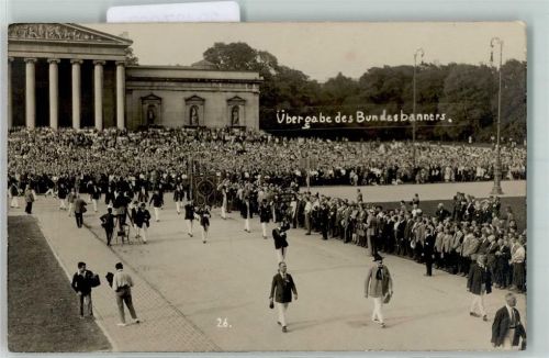 W8000 München 13. Deutsches Turnfest Fahne Übergabe des Banners Turnfest 1923
