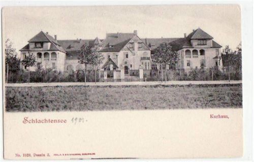 Berlin Zehlendorf mit Kurhaus Schlachtensee. ungelaufen handschriftliches Datum von 1901. Gute Erhaltung.