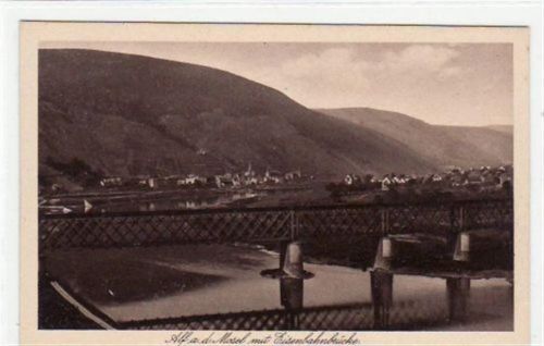 Bullay Alf a.d. Mosel mit Eisenbahnbrücke ungelaufen Top Erhaltung.