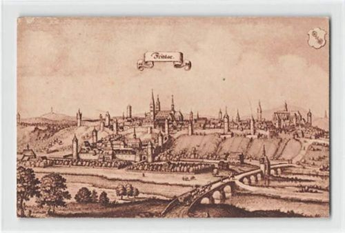 Fritzlar Künstlerkarte Fritzlar im Jahre 1640. Karte beschrieben Gute Erhaltung.