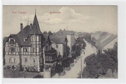 Bad Lausigk Bad Lausigk. Badestrasse gelaufen 1908. Leichter Stempeldurchdruck, sonst gut erhalten