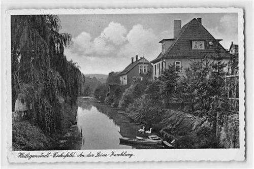 Heilbad Heiligenstadt Heiligenstadt-Eichsfeld. An der Leine-Zwehlweg gelaufen kleiner Knick unten links und rechts, sonst gut erhalten