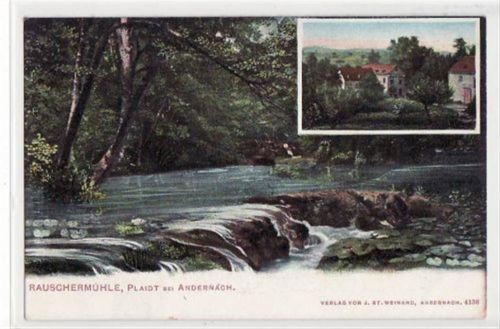 Andernach am Rhein, Plaidt mit Rauschermühle. ungelaufen um 1900 Ecken mit Albumabdrücken, leicht fleckig, sonst gut erhalten