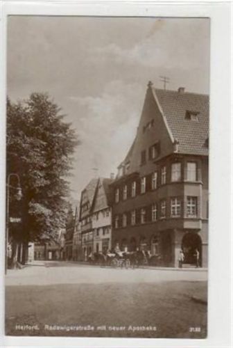 Herford Herford mit Radewigerstraße und neuer Apotheke ungelaufen Gute Erhaltung.