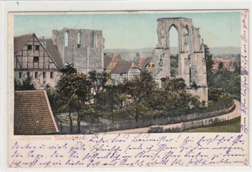 Walkenried. Klosterruine gelaufen, 1901 kleiner Knick oben links und oben in der Mitte, sonst gut erhalten