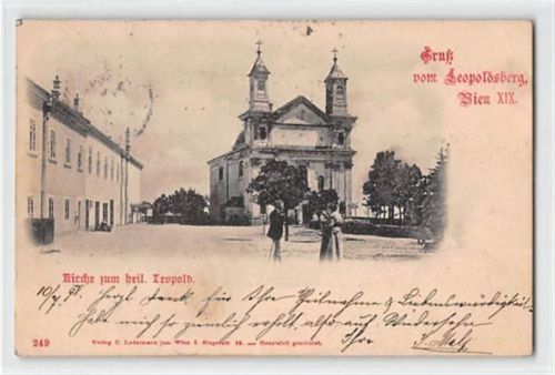 Wien - Leopoldsberg. Kirche zum heil. Leopold gelaufen. Leichte Stempelspuren, leicht fleckig, sonst gut erhalten