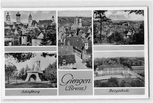 Giengen an der Brenz mit Schießberg und Bergschule gelaufen. Gute Erhaltung.