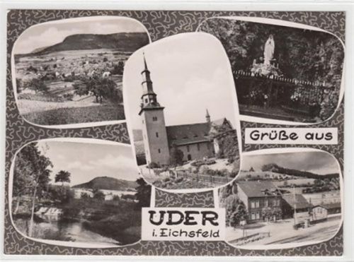 Uder im Eichsfeld mit Kirche. Karte beschrieben. Gute Erhaltung.