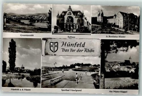 Hünfeld Rathaus St. Bonifatius Kloster Sportbad Haselgrund am Nüster Küppel
