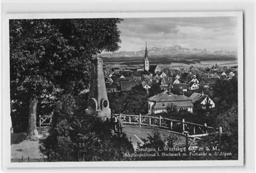 Saulgau Saulgau. Schillerdenkmal im Stadtpark ungelaufen Leichter Stempeldurchdruck, sonst gut erhalten