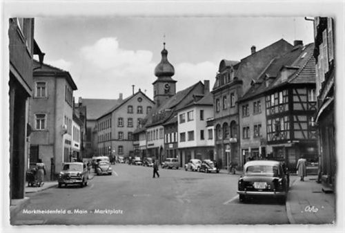 Marktheidenfeld am Main. Marktplatz gelaufen. Leichter Schrift- und Stempeldurchdruck, sonst gut erhalten
