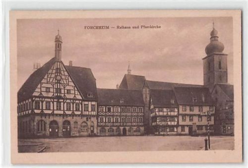 Forchheim Forchheim. Rathaus Pfarrkirche ungelaufen Ecken mit Albumabdrücken, leicht fleckig, sonst gut erhalten