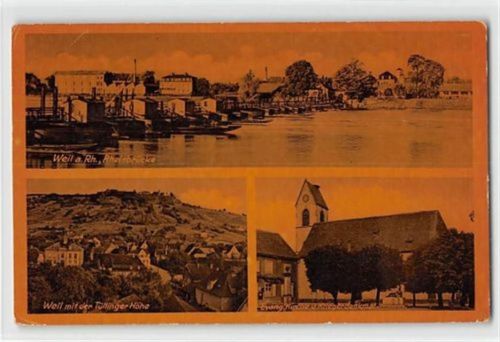 Weil am Rhein Weil am Rhein mit Tüllinger Höhe und Evang. Kirche ungelaufen leichte Abschürfungen, leichter Stempeldurchdruck, sonst gut erhalten