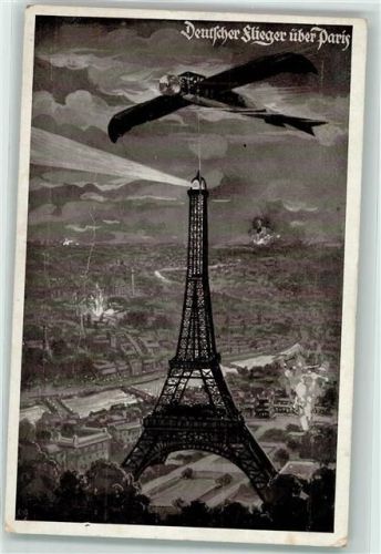 Deutsche Flieger über Paris Luftflottenverein Künstlerkarte