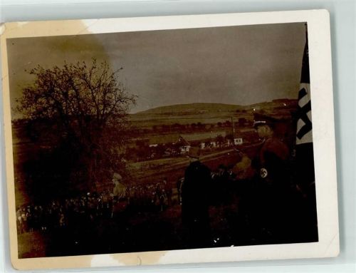 Großsiedlung Oberlinxweiler Ortsgruppenleiter bei seiner Ansprache - Privatfoto keine AK