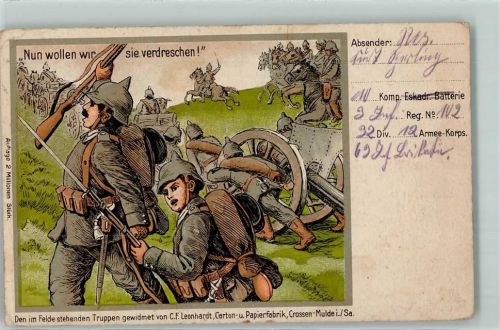 1915 Nun wollen wir sie verdreschen AK