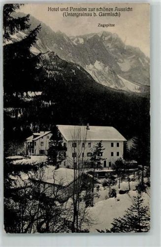 Untergrainau 1900 Hotel Pension Zur schönen Aussicht Zugspitze Winter