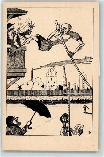 1925 Niky Sportovni karikatury Karikatur Hochsprung Sport