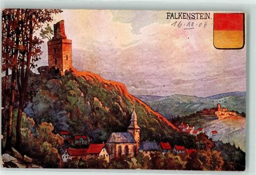 Falkenstein 1906 Burgruine sign. Gg. Rothgeb.