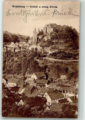 56457 W5438 Westerburg , Westerw - Schloss u. Ev. Kirche