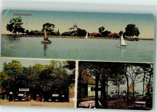 Steinhude Gasthaus Strand-Restaurant Ratskeller Segelboot