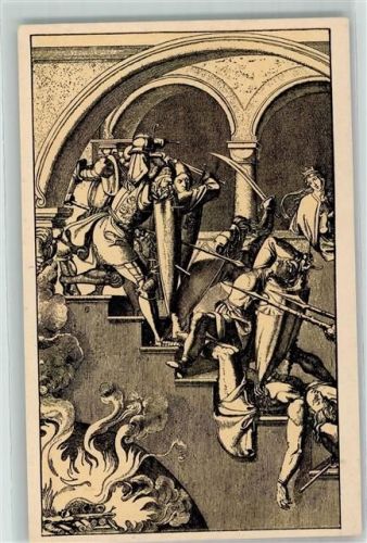 Nr. 941 Peter Cornelius Nibelungen im Kampf AK