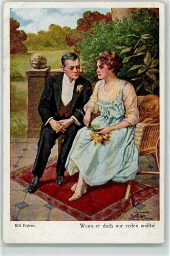 1919 Liebespaar Poesie / Liebe Wenn er doch nur reden wollte AK
