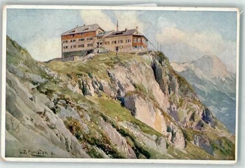 W8240 Berchtesgaden Watzmannhaus + Hüttenstempel Münchner Haus 1915 Compton, T.