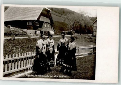 Schiltach Mädchen in Volkstracht aus dem Wolfstal Ort handschriftlich
