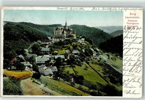 Lauenstein 1905 Burg Lauenstein Fränkisch Thüring. Grenzwarte innerer Burghof