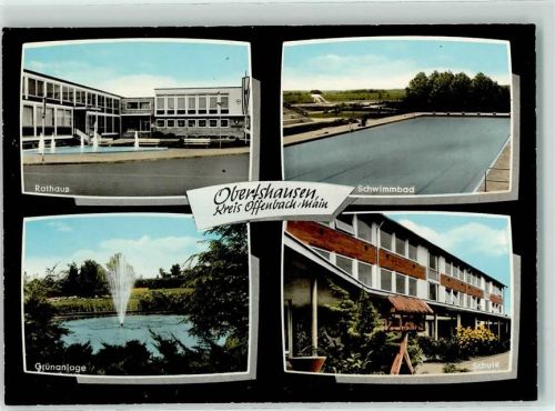 63179 W6053 Obertshausen - Rathaus Schwimmbad Schule